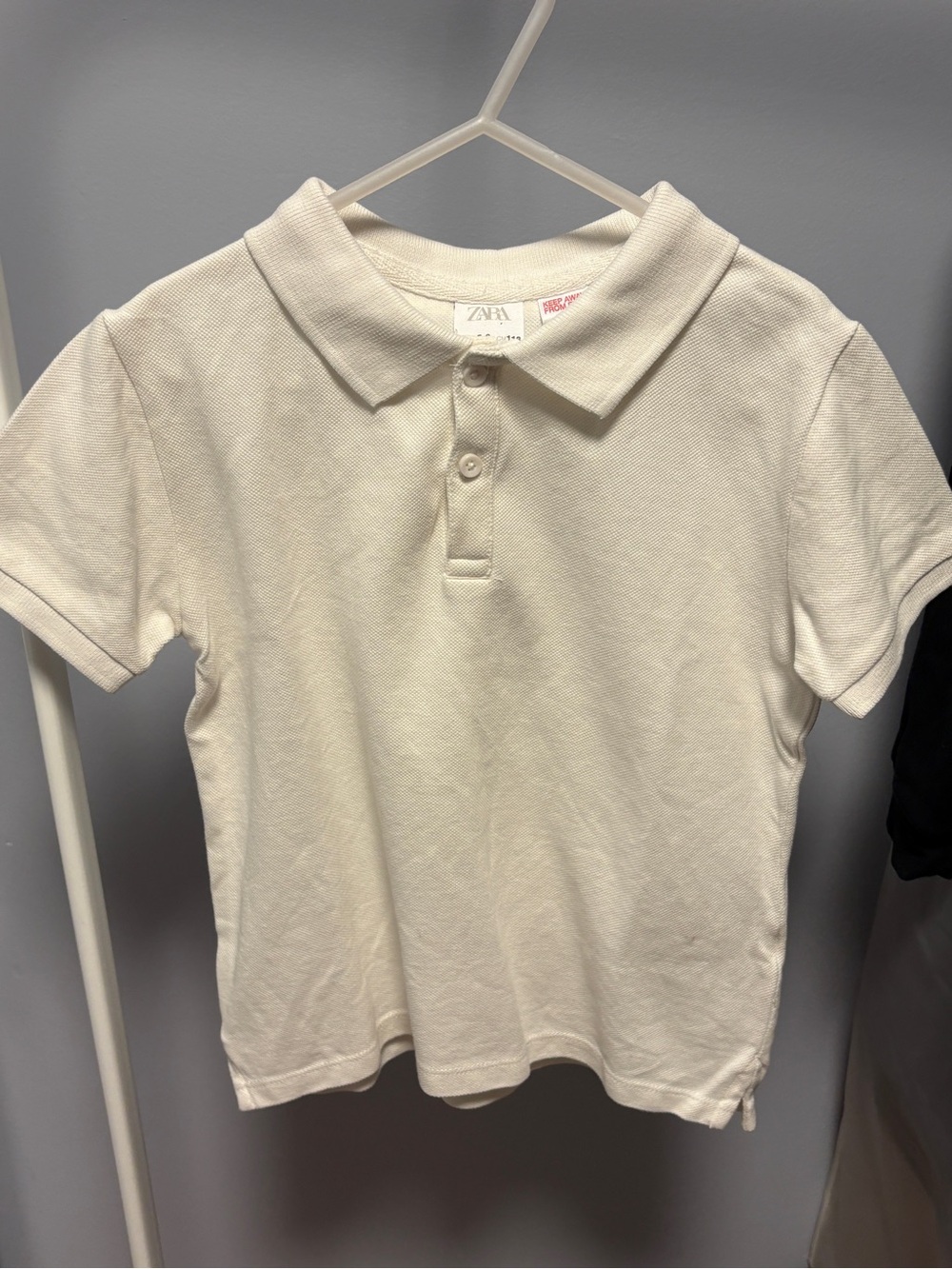 4/$20 Zara Kids White Polo Shirt Size 5-6 years